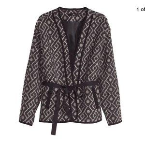 H&M Weaved Blazer Jacket Coat Black X-Small